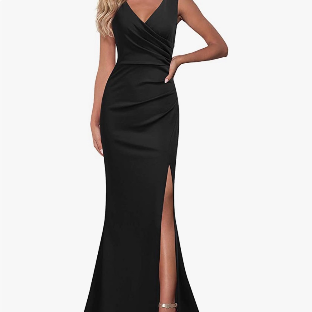 Long ball gown dress with slit